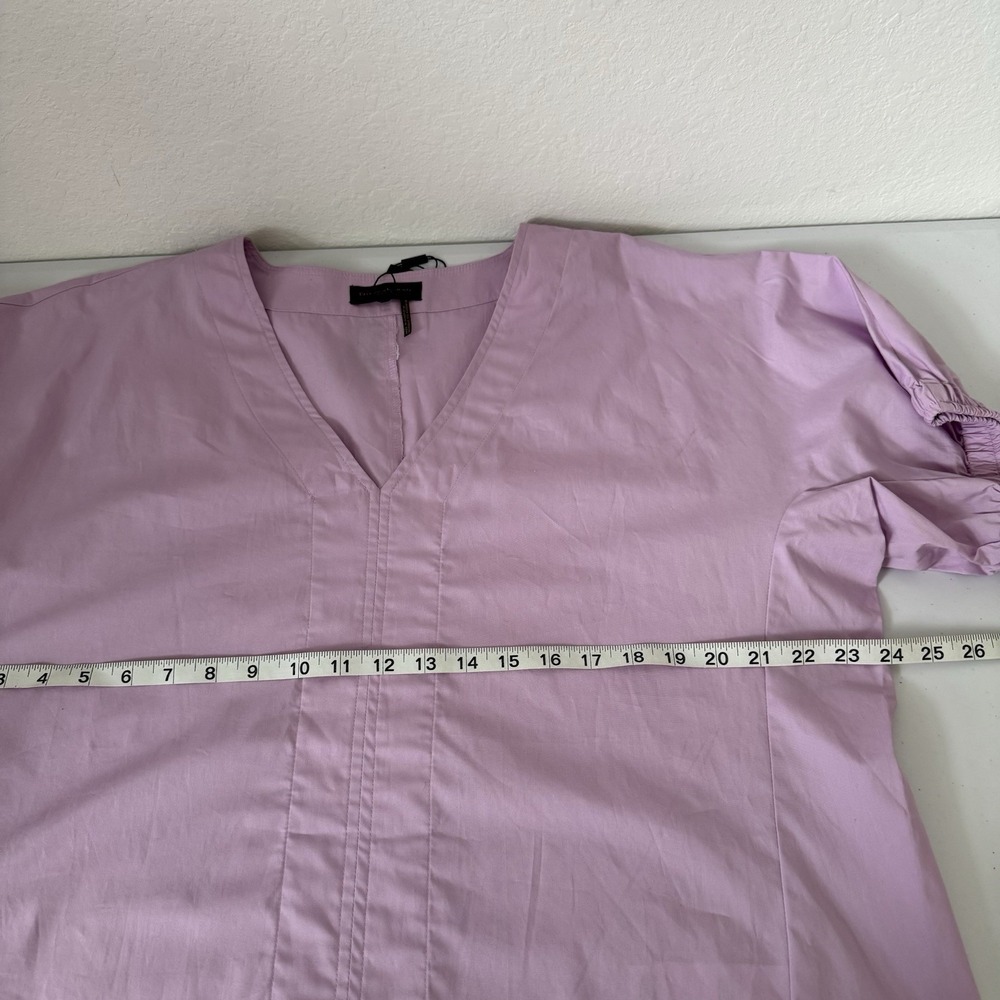 Donna Karan New York Women's V-Neck Short Sleeve Blouse Size XL Lavender NWT - Picture 7 of 9
